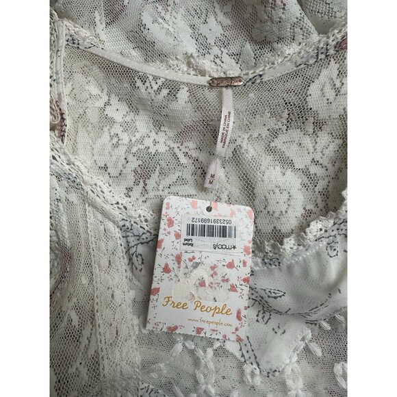 NWT Free People Women's M Miss Mackenzie Lace side tie Tank Top Pearl Combo NEW - Picture 7 of 10